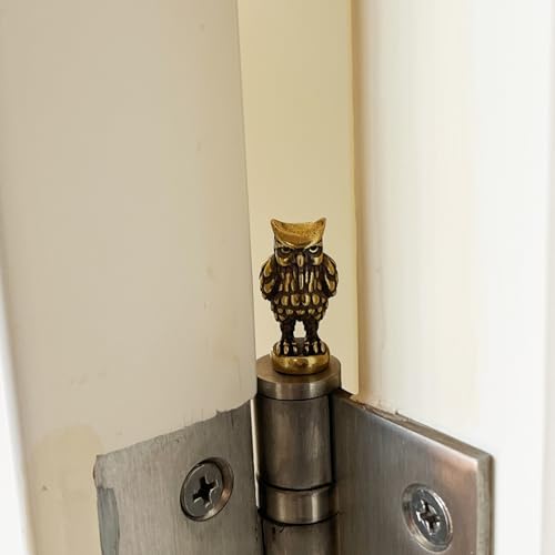 SWNACOR 3 Pcs Brass Owl Hinge Heads Decorative Topper, Magnetic Hinge Head Toppers, Fun Bird Gifts for Women Mom Grandma Wife, Vintage Bird Statue Door Hinge Head Home Decoration - Image 3