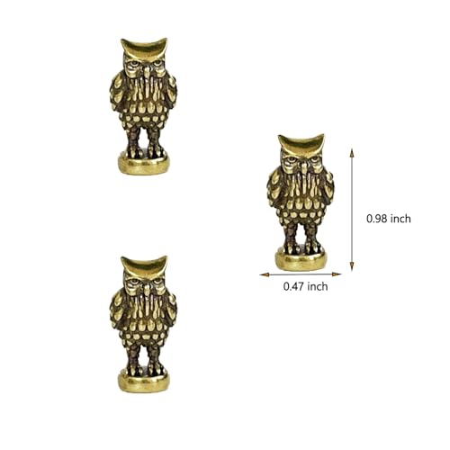 SWNACOR 3 Pcs Brass Owl Hinge Heads Decorative Topper, Magnetic Hinge Head Toppers, Fun Bird Gifts for Women Mom Grandma Wife, Vintage Bird Statue Door Hinge Head Home Decoration - Image 4