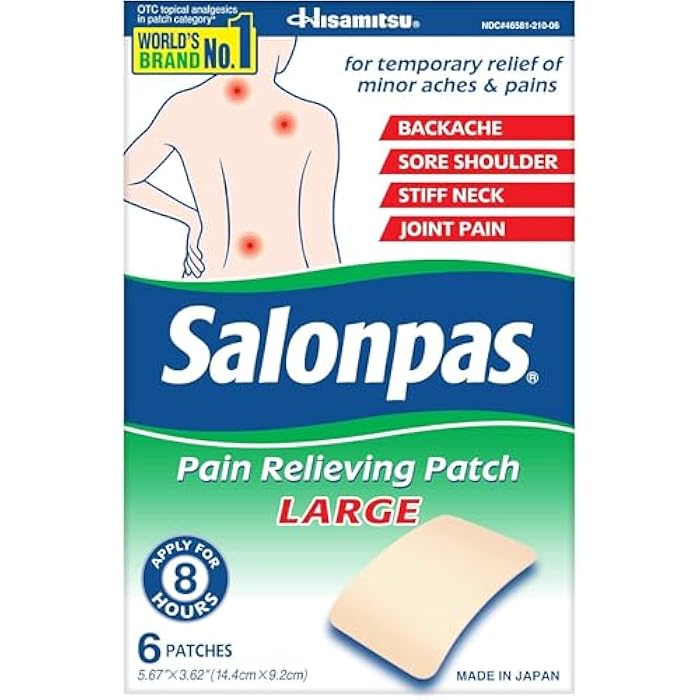 Salonpas لصقات سالون باس الكبيرة لتخفيف الألم - 6 لصقات - Image 1