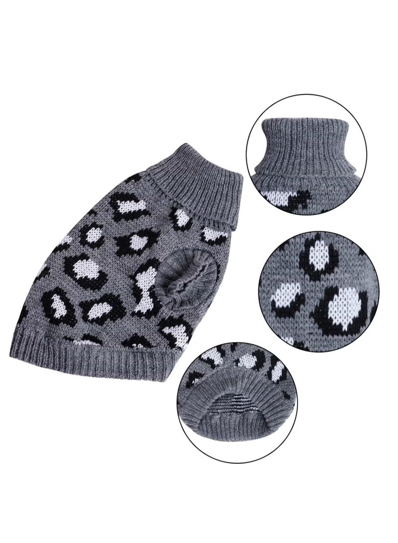 GMORO Cat Sweater Leopard Knitted Clothes for Cat Winter Warm Sleeveless Sweater for Small Dogs or Cat - Image 3
