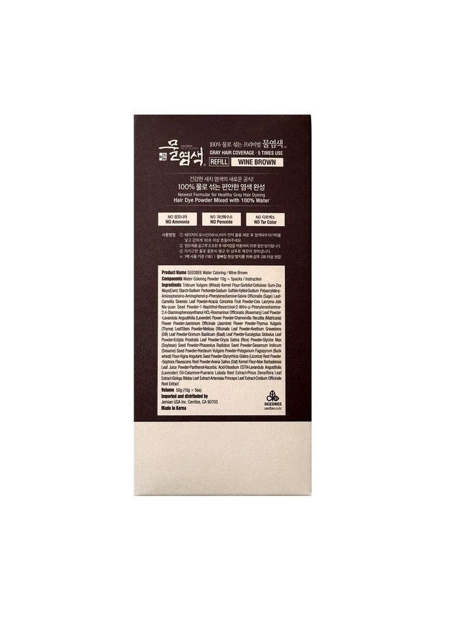 Seedbee Hair Dye Powder Mix With Only Water 32 Herbal Ingredients For Healthy And Shinny Hair. (Wine Brown Refill) - Image 2