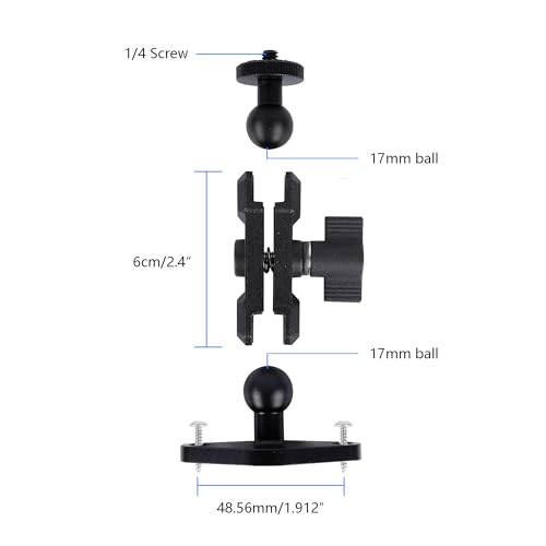 Leenconghui Aluminum 1/4"-20 Mount with Drill Plate Base for Monitors, CCTV Cameras, Camcorders, 360° Rotation Adjustable Camera Mount for Installation on Car Dashboard, Ceiling, and Walls - Image 2