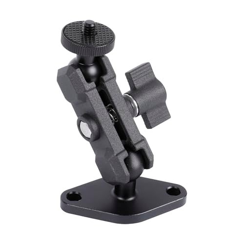 Leenconghui Aluminum 1/4"-20 Mount with Drill Plate Base for Monitors, CCTV Cameras, Camcorders, 360° Rotation Adjustable Camera Mount for Installation on Car Dashboard, Ceiling, and Walls - Image 1