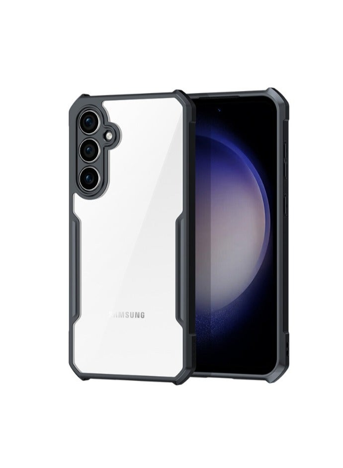 for Samsung Galaxy S25 Case, Ultra Thin Lightweight, Soft TPU Bumper, Acrylic Clear Back Cover Samsung Galaxy S25, Black - Image 1