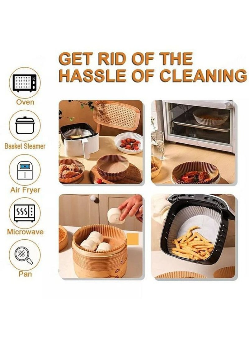 100 PCS Air fryer paper Air Fryer Round Nonstick Steamer Pads High Quality Parchment Paper for Baking - Image 5