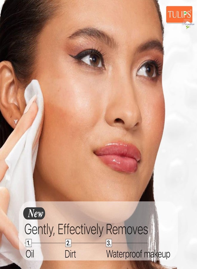 Tulips Premium Waterproof Makeup Remover Micellar Water Wipes I 30 wipes each pack I Remover face, eyes & lips makeup I Aloevera extracts (Pack of 6) - Image 4