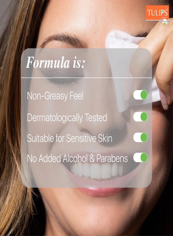 Tulips Premium Waterproof Makeup Remover Micellar Water Wipes I 30 wipes each pack I Remover face, eyes & lips makeup I Aloevera extracts (Pack of 6) - Image 5