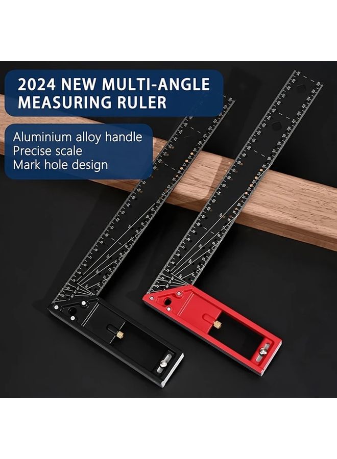 Black L Shape Multi Angle Measuring Ruler High Precision Carpentry Square Tool - Image 2