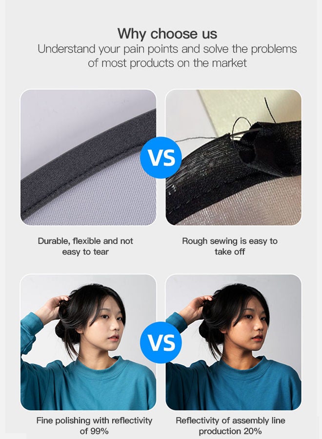 5-Piece Outdoor Portable Light Supplement Plate Foldable Photographic Reflector 80cm  - Image 5