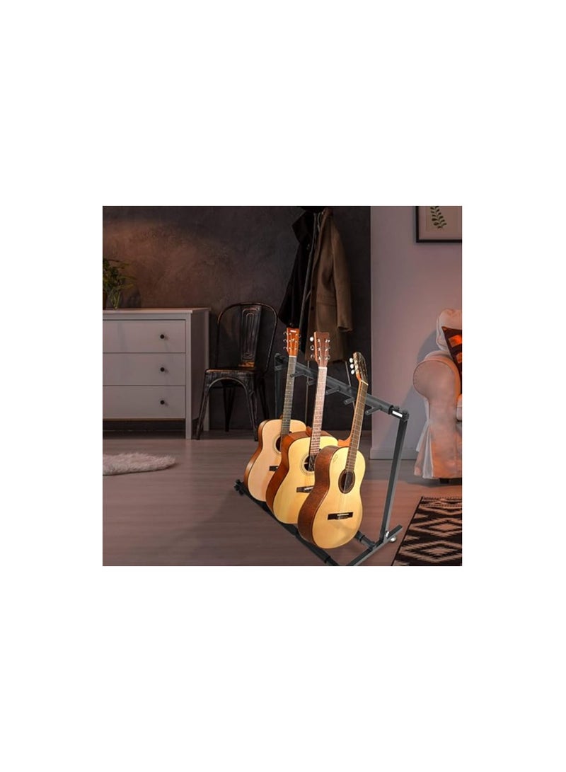 Guitars Display Stand Rack, 5 Way Universal Guitars Storage Holder Organising Stand, Stable Iron Frame with Soft Rubber Cover Guitar Collection Rack Organiser for Training room Store Home(5 Ways) - Image 2