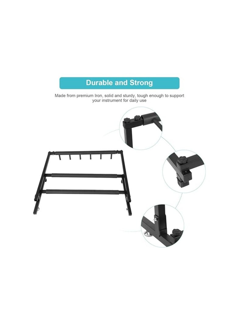 Guitars Display Stand Rack, 5 Way Universal Guitars Storage Holder Organising Stand, Stable Iron Frame with Soft Rubber Cover Guitar Collection Rack Organiser for Training room Store Home(5 Ways) - Image 5