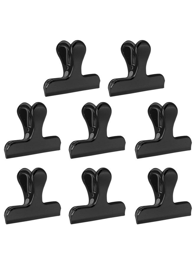 سورس تون مجموعة من 8 مشابك أكياس متينة من الفولاذ المقاوم للصدأ من SourceTon مقاس 3 بوصات، مزودة بقبضة ورقية متينة لأكياس القهوة والطعام والخبز، للاستخدام في المطبخ والمنزل - لون أسود - Image 1