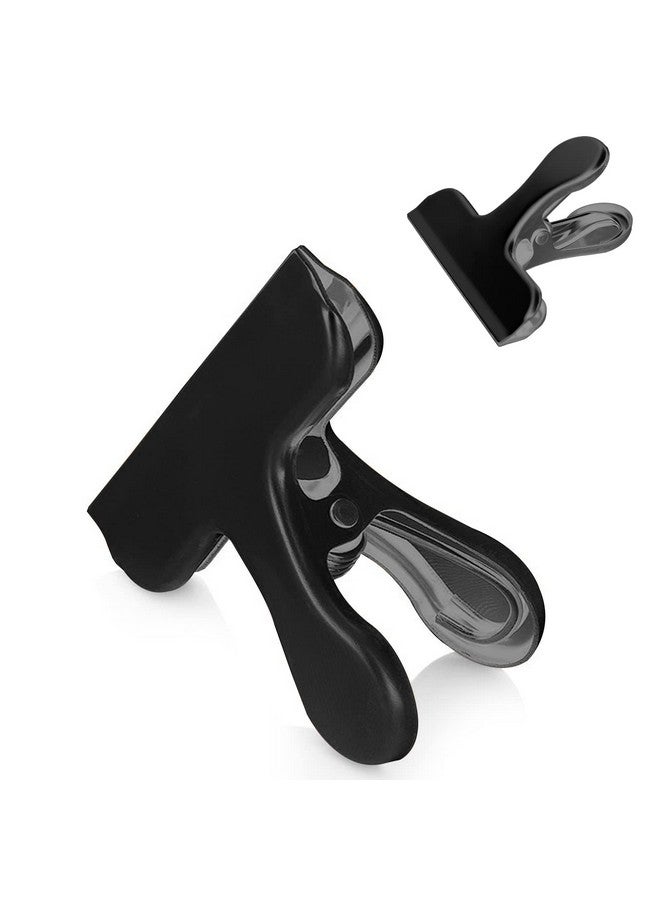 سورس تون مجموعة من 8 مشابك أكياس متينة من الفولاذ المقاوم للصدأ من SourceTon مقاس 3 بوصات، مزودة بقبضة ورقية متينة لأكياس القهوة والطعام والخبز، للاستخدام في المطبخ والمنزل - لون أسود - Image 4