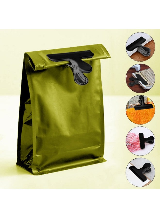 سورس تون مجموعة من 8 مشابك أكياس متينة من الفولاذ المقاوم للصدأ من SourceTon مقاس 3 بوصات، مزودة بقبضة ورقية متينة لأكياس القهوة والطعام والخبز، للاستخدام في المطبخ والمنزل - لون أسود - Image 3