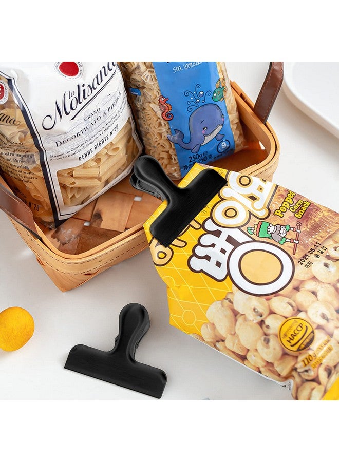 سورس تون مجموعة من 8 مشابك أكياس متينة من الفولاذ المقاوم للصدأ من SourceTon مقاس 3 بوصات، مزودة بقبضة ورقية متينة لأكياس القهوة والطعام والخبز، للاستخدام في المطبخ والمنزل - لون أسود - Image 5