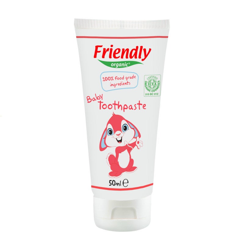 Friendly Organic 50ml Baby Toothpaste-100% Foodgrade Raspberry - Image 2