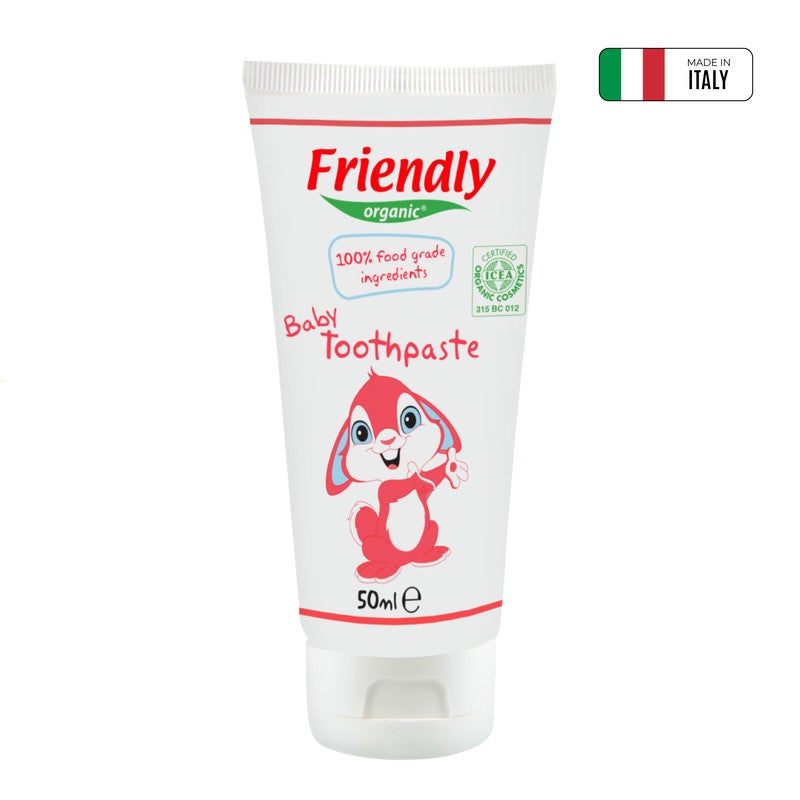 Friendly Organic 50ml Baby Toothpaste-100% Foodgrade Raspberry - Image 1