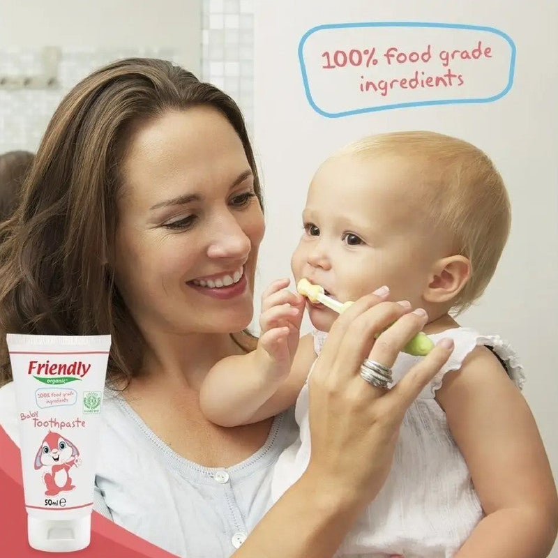 Friendly Organic 50ml Baby Toothpaste-100% Foodgrade Raspberry - Image 4