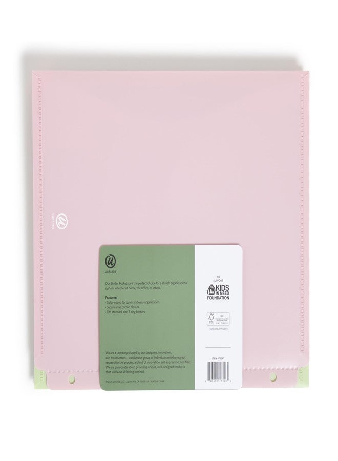 U Brands 5ct Poly Plastic Document Holder Binder Insert for 3 Ring Binder, 11" x 9.2", Saccharine Fields, Letter Size, Office Supplies - Image 5