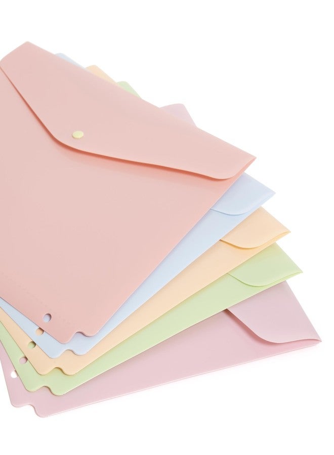 U Brands 5ct Poly Plastic Document Holder Binder Insert for 3 Ring Binder, 11" x 9.2", Saccharine Fields, Letter Size, Office Supplies - Image 3