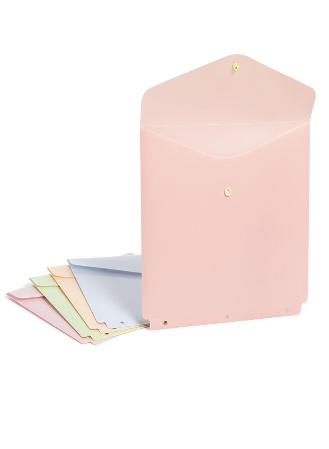 U Brands 5ct Poly Plastic Document Holder Binder Insert for 3 Ring Binder, 11" x 9.2", Saccharine Fields, Letter Size, Office Supplies - Image 4