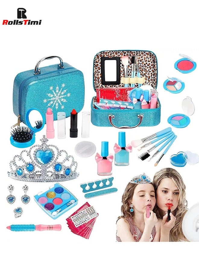 RollsTimi  Kids Makeup Kit for Girls, Kids Play Real Washable Makeup Kit Cosmetics Toys Gift for Little Girls Toddlers Dress up Set, Birthday Gift Toys for 4-6 Years Girls  - Image 1