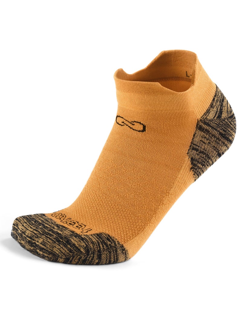 HeeHoo Unisex Bamboo Ankle Socks - Orange with Elegant Gray Heel - Large/Extra Large (L/XL)  - Image 1