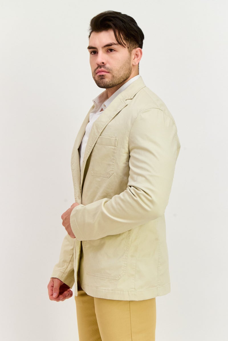 Celio Men Regular Fit Solid Blazer, Beige - Image 2