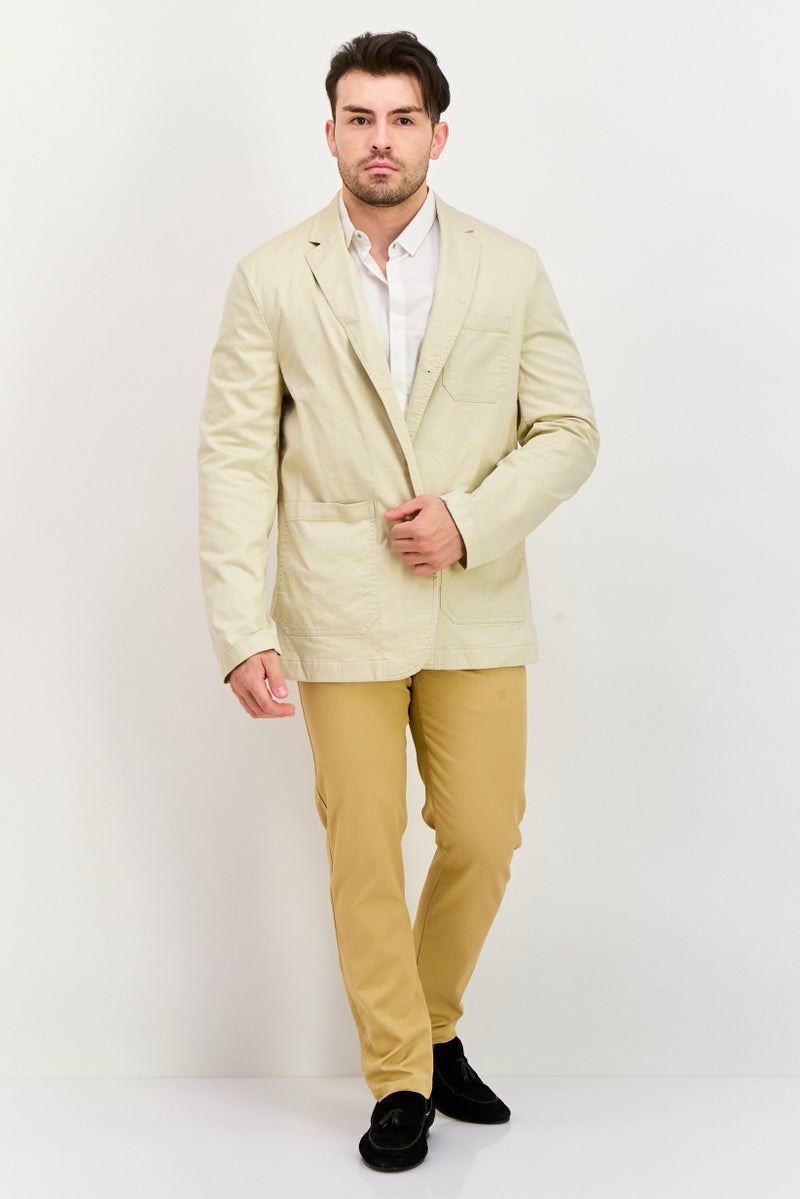 Celio Men Regular Fit Solid Blazer, Beige - Image 4