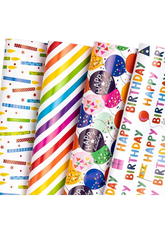 WRAPAHOLIC Birthday Wrapping Paper Sheet 12 Sheets Folded Flat With 12 Gift Tags For Party Baby Shower 19.7 Inch X 27.5 Inch Per Sheet - Image 1