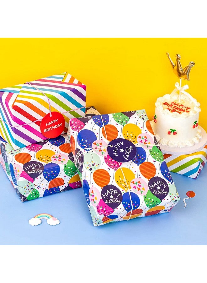 WRAPAHOLIC Birthday Wrapping Paper Sheet 12 Sheets Folded Flat With 12 Gift Tags For Party Baby Shower 19.7 Inch X 27.5 Inch Per Sheet - Image 3
