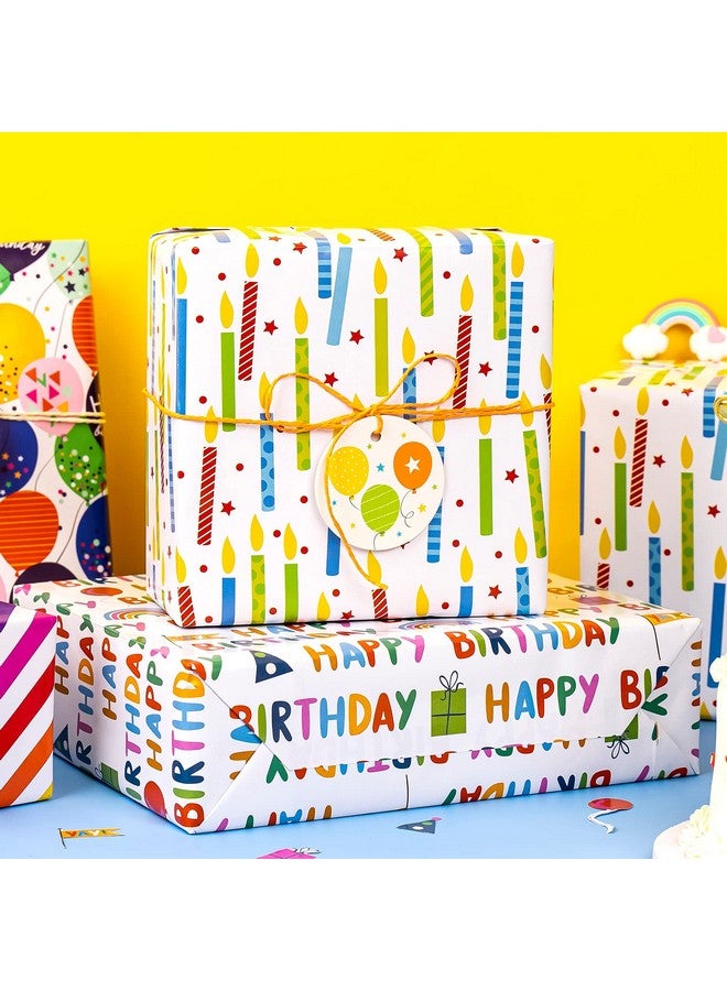 WRAPAHOLIC Birthday Wrapping Paper Sheet 12 Sheets Folded Flat With 12 Gift Tags For Party Baby Shower 19.7 Inch X 27.5 Inch Per Sheet - Image 4