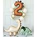 PartyDeco Dinosaur Number 2 Balloon PartyDeco 36 Inch 2nd Dinosaur Birthday Decorations Second Birthday Balloons 2 Years Old Boys Jungle Theme Party Supplies - Image 4
