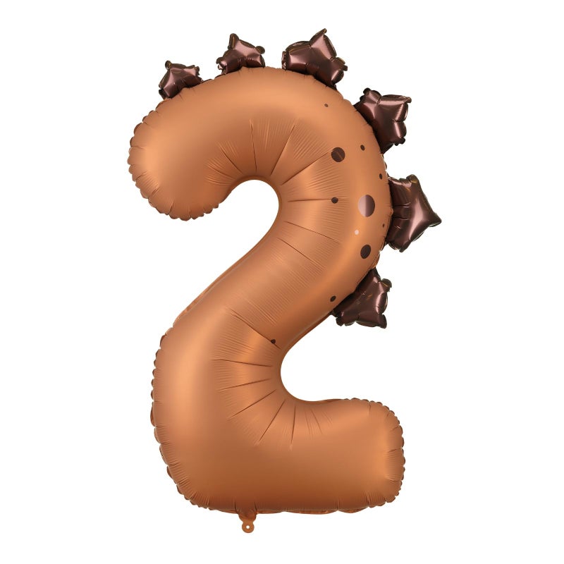 PartyDeco Dinosaur Number 2 Balloon PartyDeco 36 Inch 2nd Dinosaur Birthday Decorations Second Birthday Balloons 2 Years Old Boys Jungle Theme Party Supplies - Image 3