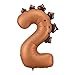 PartyDeco Dinosaur Number 2 Balloon PartyDeco 36 Inch 2nd Dinosaur Birthday Decorations Second Birthday Balloons 2 Years Old Boys Jungle Theme Party Supplies - Image 2
