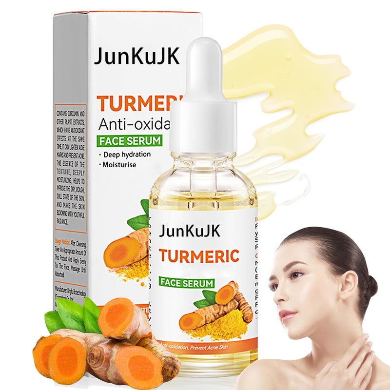 JunKuJK Turmeric Essential Oil for FaceMoisturizing Turmeric Face Serum SkincareHydrating Turmeric Facial Serum for Women and Men