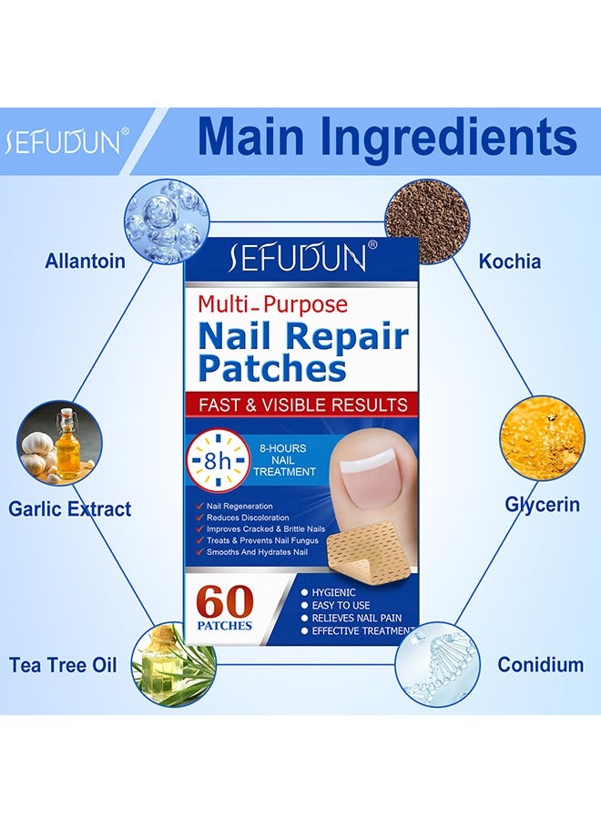 سيفودون بقع إصلاح الأظافر المعطي الغرض ، 60 قطعة علاج إصلاح الأظافر بين عشية وضحاها لتغير لون الأظافر وتشققها ، واستعادة مظهر الأظافر الصحي - Image 2