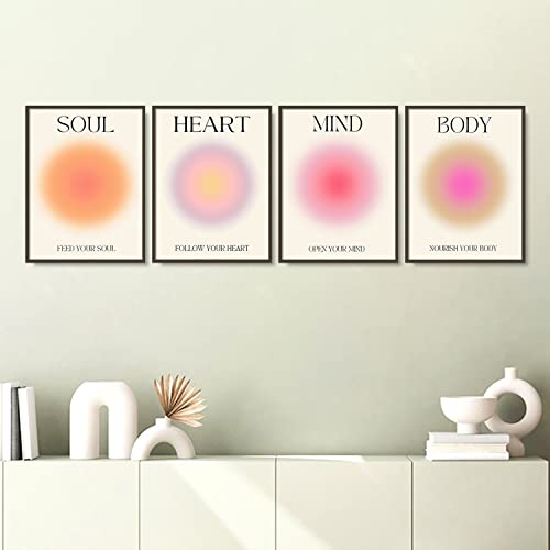 NCYEL 4 colorful abstract halo posters angel number positive energy inspirational language inspirational wall art bedroom girls room pink decoration living room bedroom apartment hotel dormitory 12x16 - Image 2