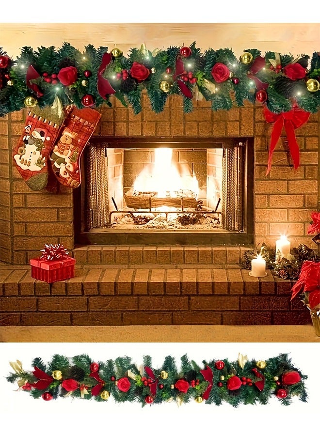 150 Cm Garland Bulk Artificial Garland Pine Tree Garland for Festive Tree Indoors and Outdoors Christmas Wreath Cane Decoration (E) - Image 1