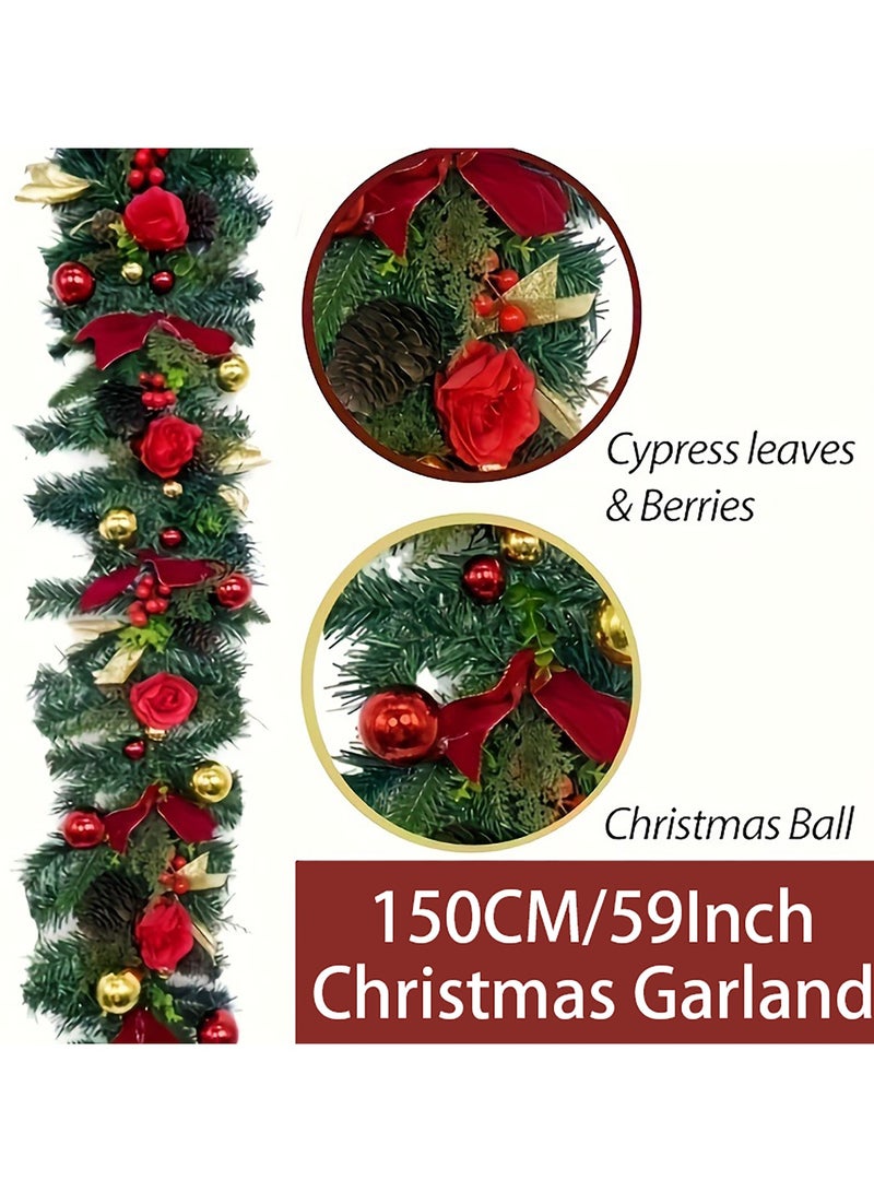 150 Cm Garland Bulk Artificial Garland Pine Tree Garland for Festive Tree Indoors and Outdoors Christmas Wreath Cane Decoration (E) - Image 2