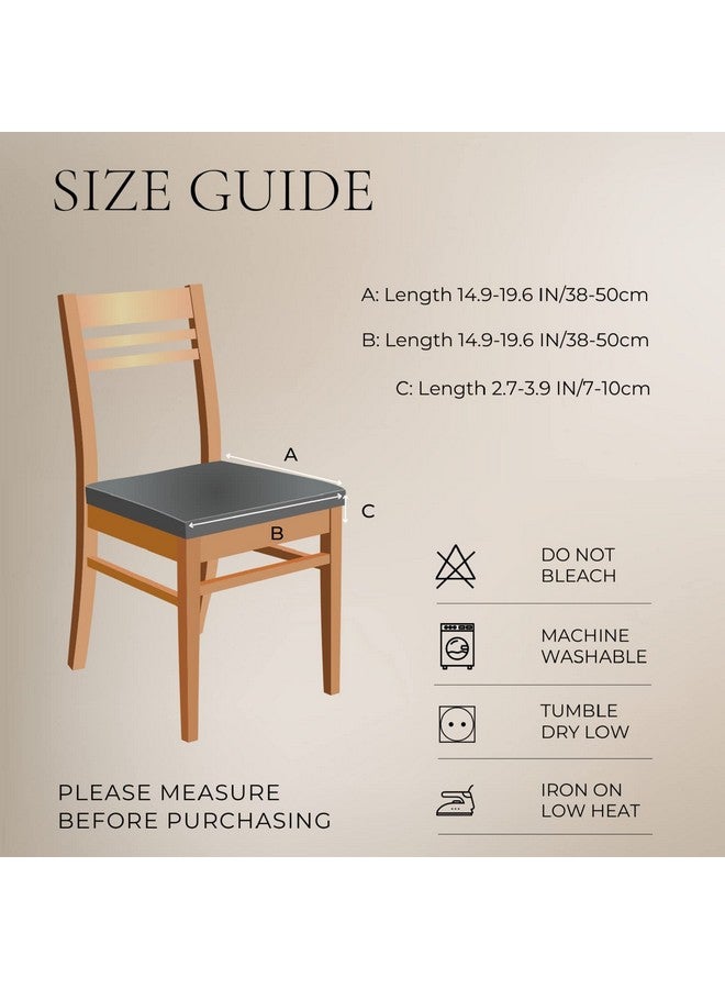 SearchI Stretch Dining Chair Seat Covers Set Of 4, Soft Washable Seat Covers For Dining Chairs, Dining Room Seat Cover Protector (Rear-Covered, Orange Flowers) - Image 4