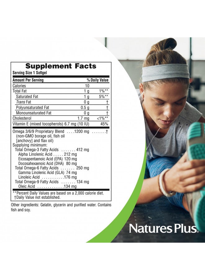 NaturesPlus Ultra Omega 3 6 9-1200 mg, 120 Softgels - Borage Oil, Fish Oil, Flax Oil Supplement - Gluten-Free - 120 Servings