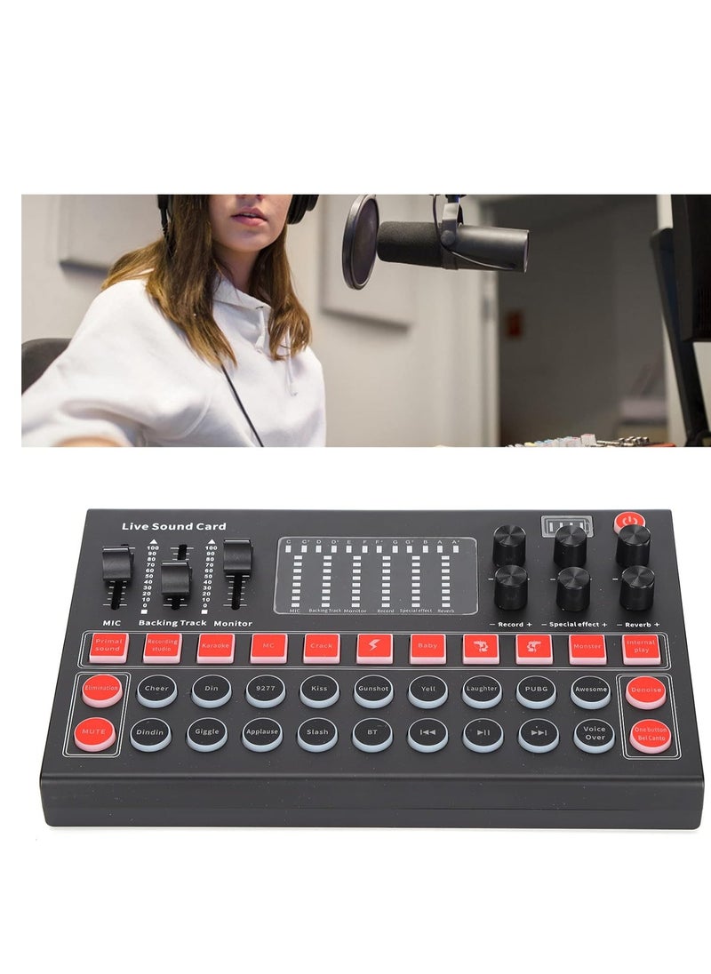 ELTRAZONE - Live Sound Card, M9 Sound Card Set Bluetooth5.0 Stable Signal Live Sound Card Equipment Kit Compatible for Live Streaming, Bluetooth Interf Audio Mixer - Image 1