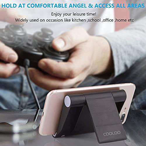 COOLOO Cell Phone Stand Multi-Angle,【2 Pack】 Tablet Stand Universal Smartphones for Holder Tablets(6-11"), e-Reader, Compatible Phone XS/XR/8/8 Plus/7/7 Plus, Galaxy S8/S7/Note 8, Air, Mini, Pixel 2(Black) - Image 5