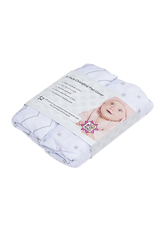 NIBEMINENT 2-Piece Changing Pad Covers Chevron And Stars Fitted Jersey Cotton - Image 3