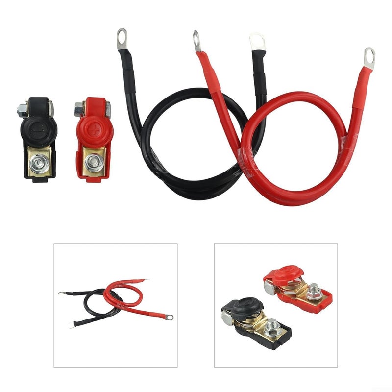 مجموعة كابلات بطارية 16 مم² 5AWG مع حلقات عين M8 للسيارات والقوارب والبطاريات الشمسية 12 فولت - Image 4