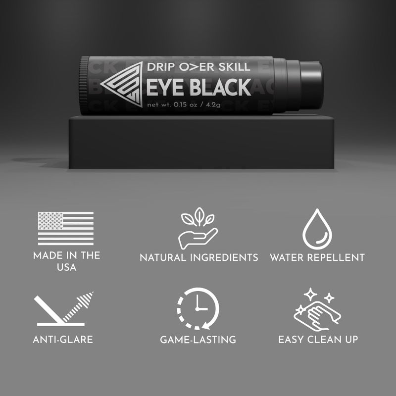 Drip Over Skill D.R.I.P Over Skill Eye Black Stick, Made in the USA with Natural Ingredients, Dermatologist Tested & Athlete Approved, Hypoallergenic Face Paint, Paraben & Fragrance Free Baseball Accessories, 1 Pack - Image 2