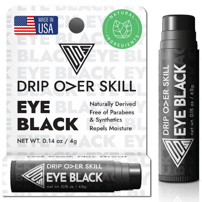 Drip Over Skill D.R.I.P Over Skill Eye Black Stick, Made in the USA with Natural Ingredients, Dermatologist Tested & Athlete Approved, Hypoallergenic Face Paint, Paraben & Fragrance Free Baseball Accessories, 1 Pack - Image 1