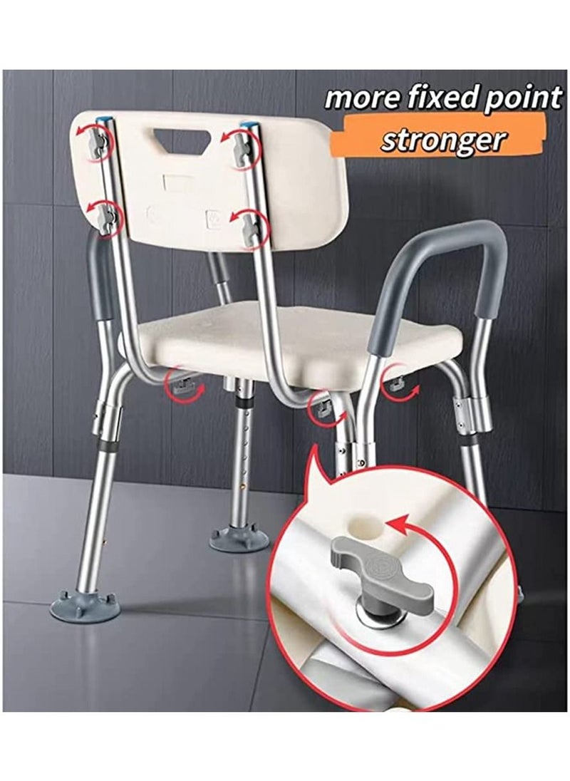 Cool Baby - COOLBABY Shower Sliding Stool With Armrests Height-adjustable Shower Stool Bath Chair Medical Shower Seat Bathtub Shower Chairsuitable For Patients Elderly Children Disabled People (Excluding Nozzles) - Image 1