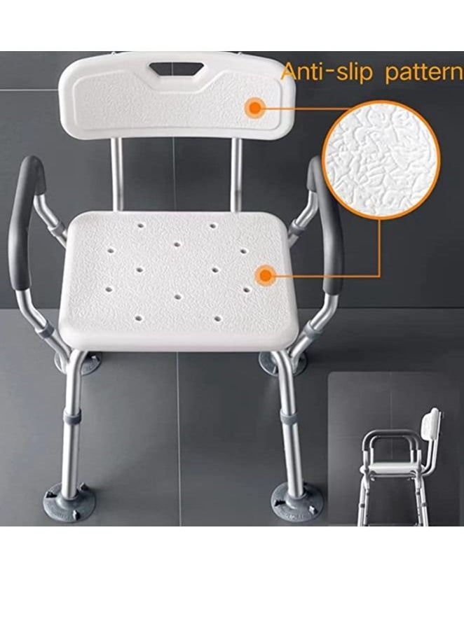 Cool Baby - COOLBABY Shower Sliding Stool With Armrests Height-adjustable Shower Stool Bath Chair Medical Shower Seat Bathtub Shower Chairsuitable For Patients Elderly Children Disabled People (Excluding Nozzles) - Image 1